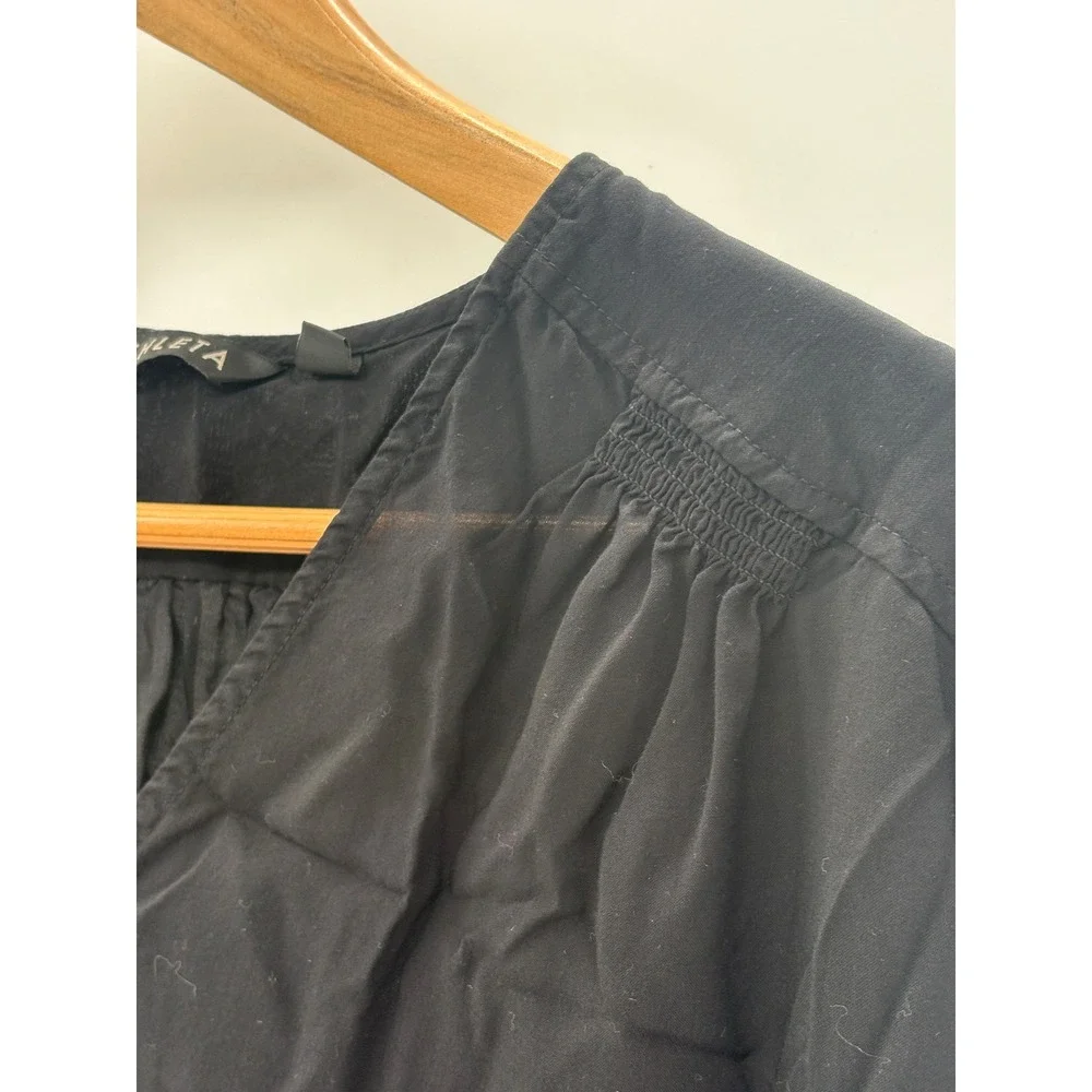 Athleta Dress‎ Women Small Sheer Resort Cover Up Beach Sleeveless Black Pockets